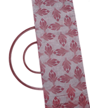light grey colour flower print chanderi fabric